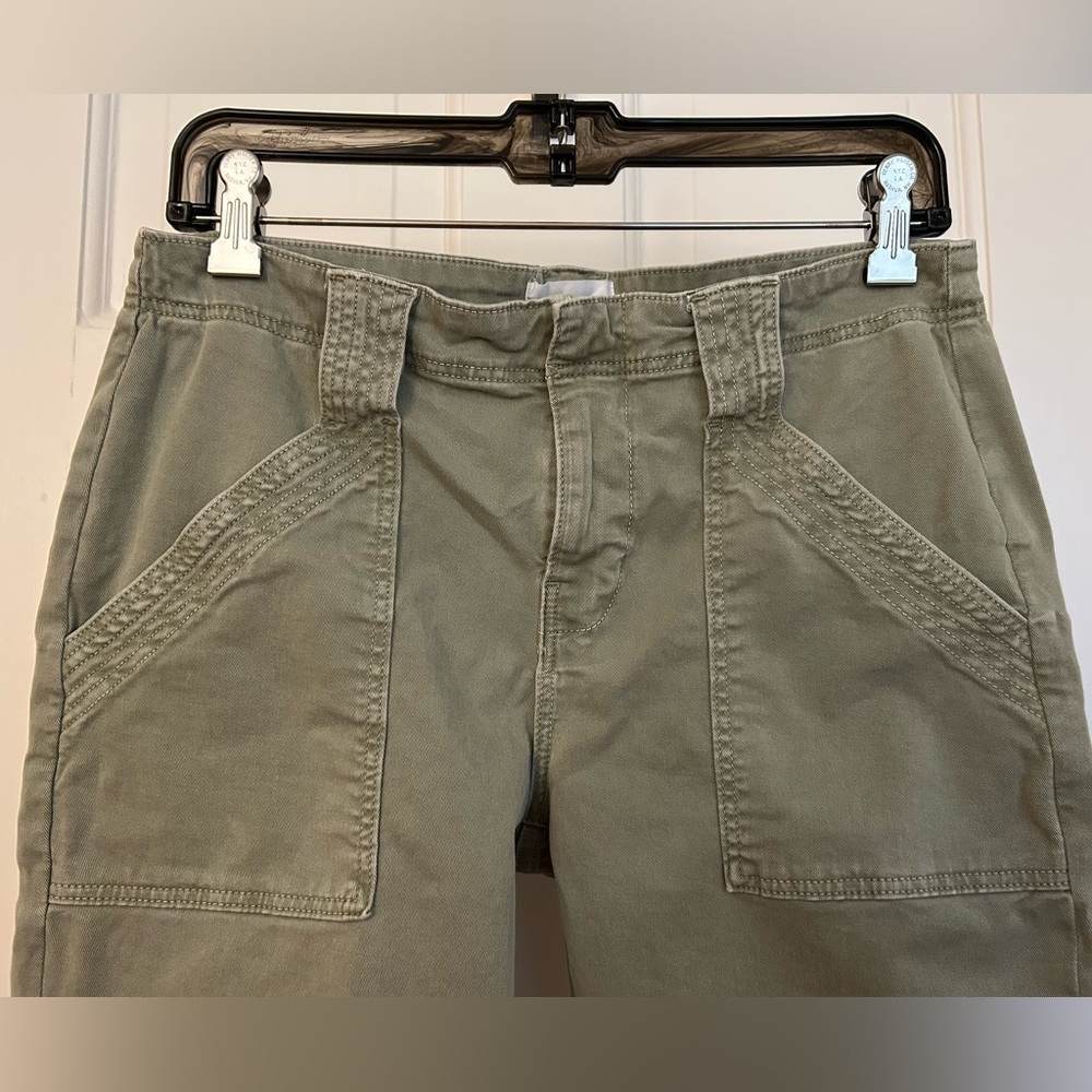 FRAME Trapunto Moto Cropped Cuffed Pants in Washed Aloe Green - Women’s Size 29 - Picture 11 of 12